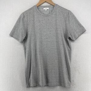REISS Shirt Mens XS Printed Jersey Basic Tee Crewneck Short Sleeve Gray